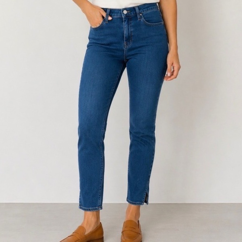 Madewell 11 Roadtripper High Rise Skinny Jeans Blue Side Slit Hem Size 29
